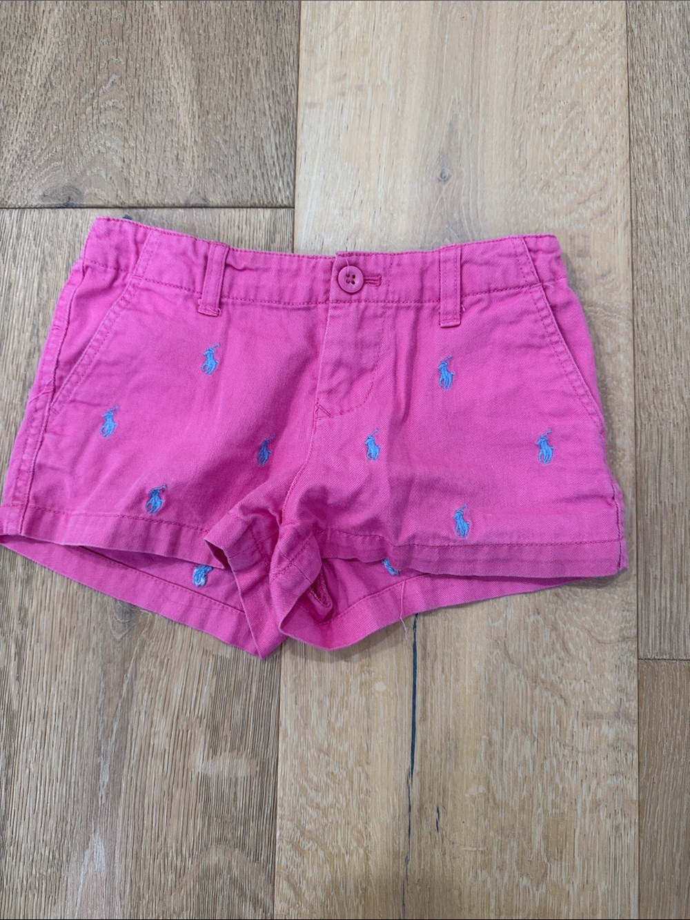 Ralph Lauren Bright Pink Embroidered Polo Shorts